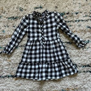 Young Hearts Black and White Tiered Plaid Dress Size 5
